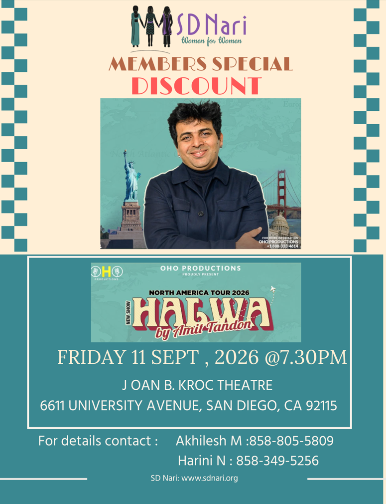 AMIT TANDON LIVE IN SAN DIEGO – SD Nari – September 11, 2026 – Pre Booking Enquiry